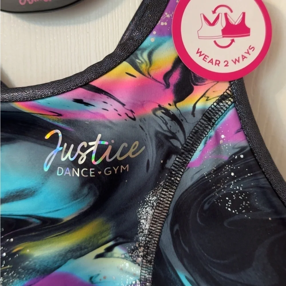 Justice Blue and Purple Sports Bra Reversible